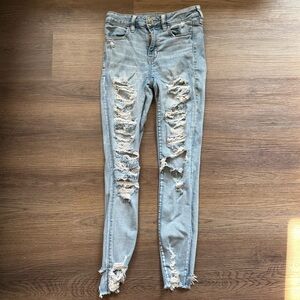 American Eagle Hi-Rise‎ Jegging (Light Wash, Size 4)